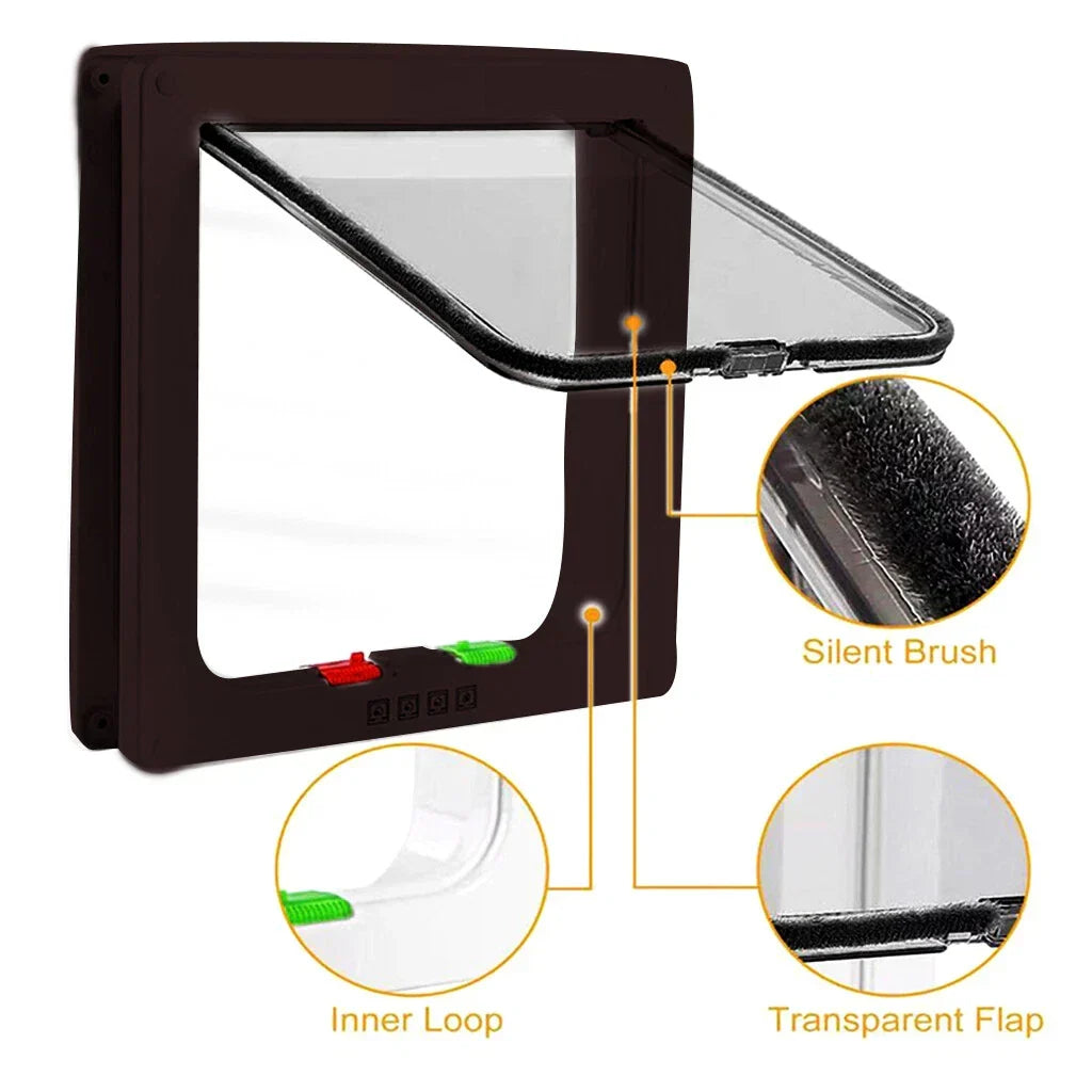 4 way Pet Door Locking Large Extra Large Dog Cat Flap Magnetic Door Frame — alternate product view 12