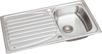 Stainless Steel Single Bowl Inset Kitchen Sink Left Hand Modern Drainer Wastes — alternate product view 3
