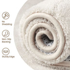 Cream Fluffy Anti-Slip Mat Living Room Bedroom Rug Carpet — alternate product view 4