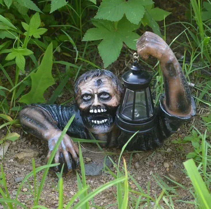 LED Lantern Garden Statue Decoration Halloween Zombie Tomb Climbing Sculpture — alternate product view 2