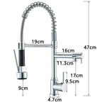 Modern Monobloc Pull Out Kitchen Mixer Tap Dual Spout Spray Single Lever Chrome — on a clean white background