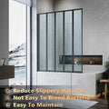 5 Folding Bath Shower Screen Black / Chrome Frame Wet Room Glass Panel 1200 x 1400mm — Black — product view