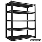 5 Tier Boltless Garage Storage Shelving Steel Racking Galvanised 198x100x50cm UK — on a clean white background