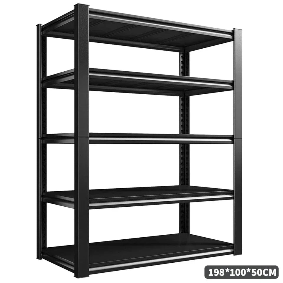 5 Tier Boltless Garage Storage Shelving Steel Racking Galvanised 198x100x50cm UK — on a clean white background
