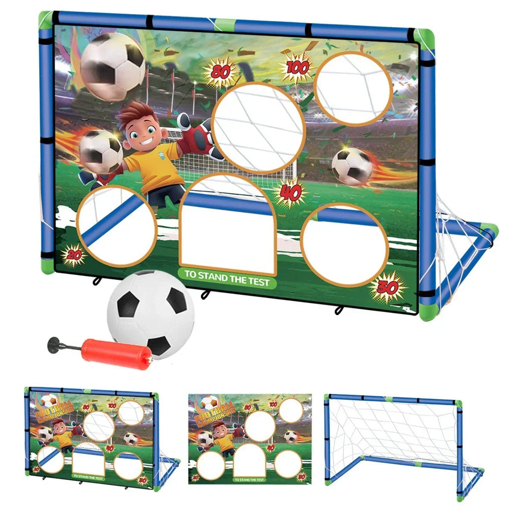 Kids 2in1 Portable Soccer Goal Post Up Football Target Board With Net, Ball Pump — alternate product view 11