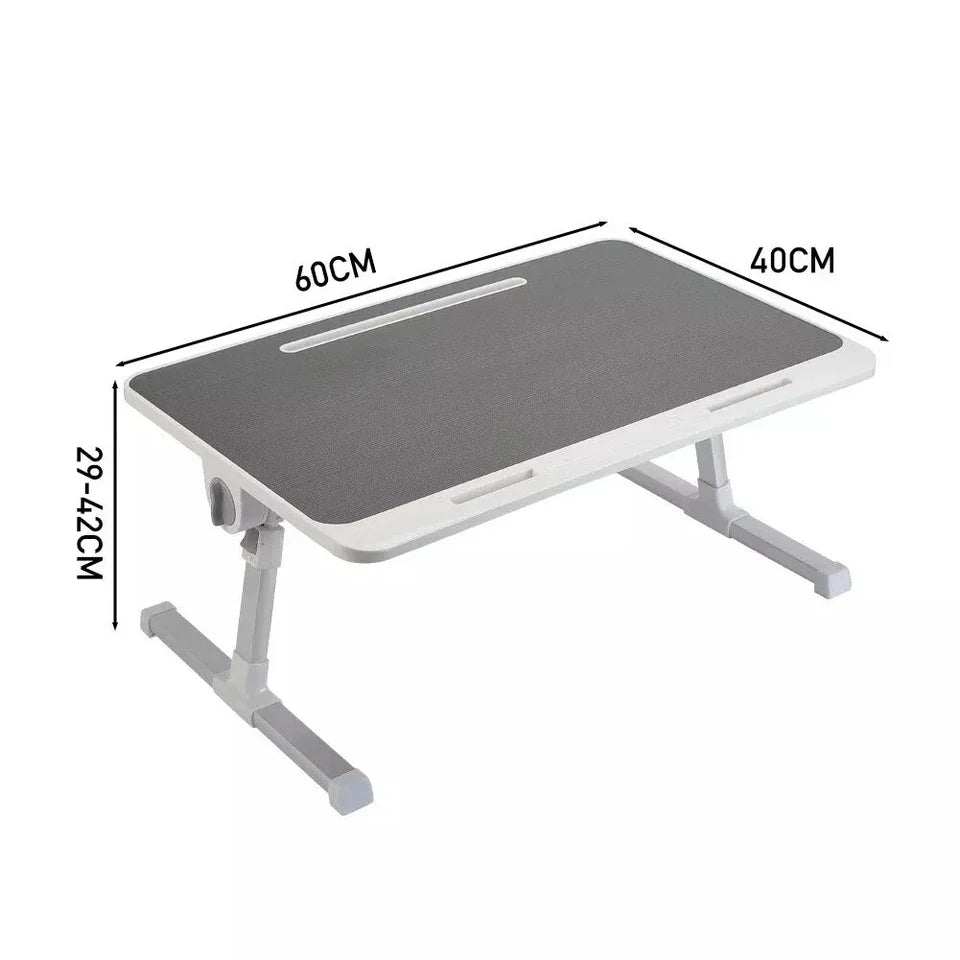 Folding Laptop Table Bed Tray Sofa Lap Desk Note book Stand Adjustable Height UK — on a clean white background