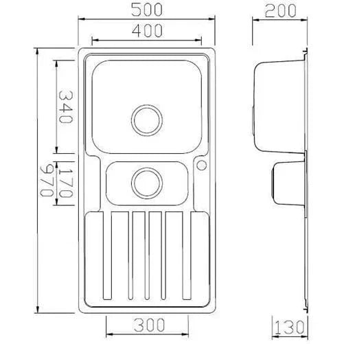 Stainless Steel 1.5 Bowl Inset Kitchen Sink Left Hand Modern Drainer Wastes — on a clean white background