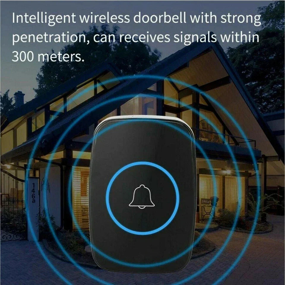 Wireless Doorbell Waterproof Range Door Bells Kit Cordless Plug-in Home Office — alternate product view 10