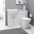 Bathroom Vanity Unit Furniture Suite Cabinet Toilet Basin Back To Wall WC 1050mm — main product view