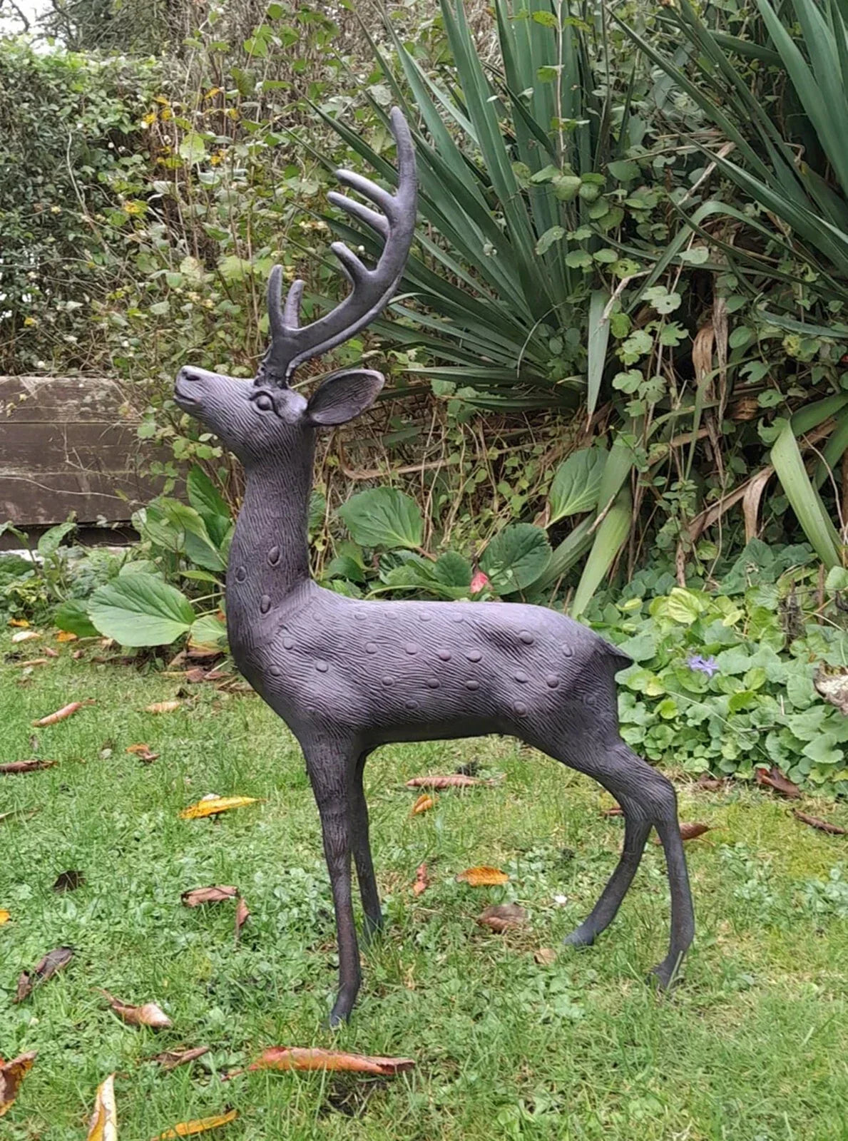 Aluminium Stag Garden Sculpture Ornament Cast Aluminium With Aged Finish — alternate product view 3