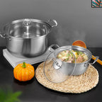 Stainless-Steel Cookware Set with Glass Lids — Silver — alternate product view 6