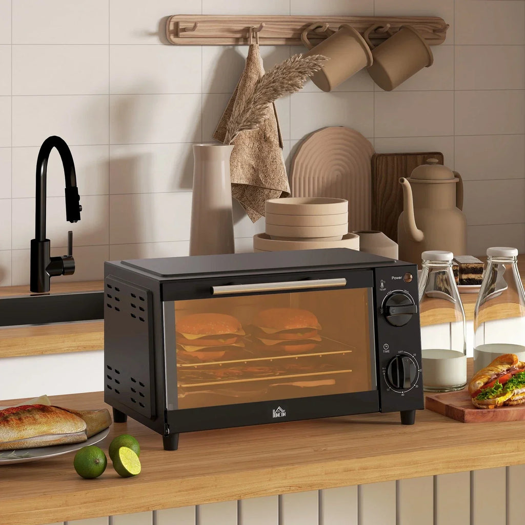 HOMCOM 9L Mini Oven with 60-Minute Timer — 750W Black — alternate product view 8
