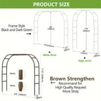 1Pc, Metal Garden Arch, 100Inch Large Size Heavy Duty Steel Frame Garden Arch — alternate product view 2