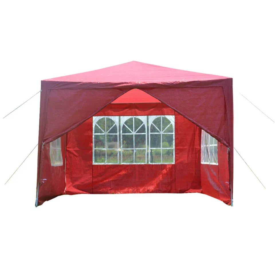 3x3m Waterproof Garden Outdoor PE Gazebo Marquee Canopy Party Tent — Red — product view