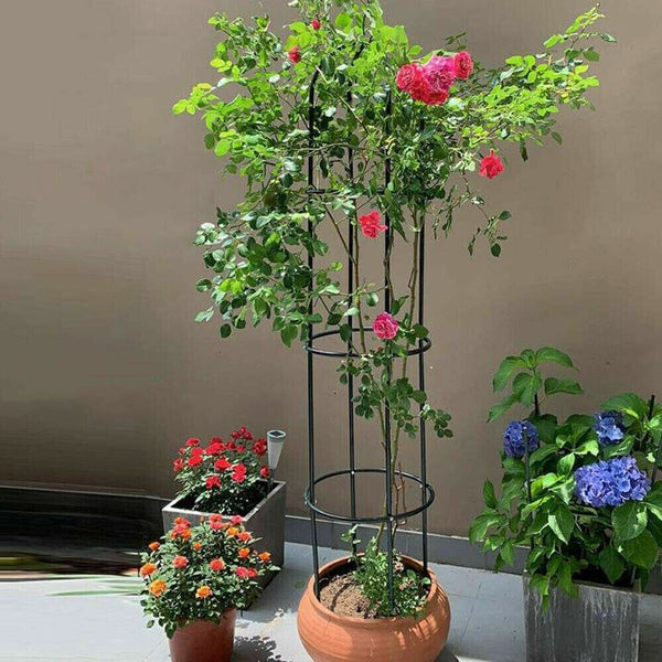 1.9m Garden Obelisk Black Metal Outdoor Trellis Climbing Plant Support Frame — main product view