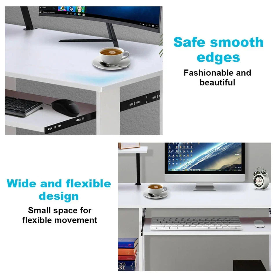 Computer Desk Laptop Pc Study Table Home Office Desk Furniture Shelf Workstation — alternate product view 6