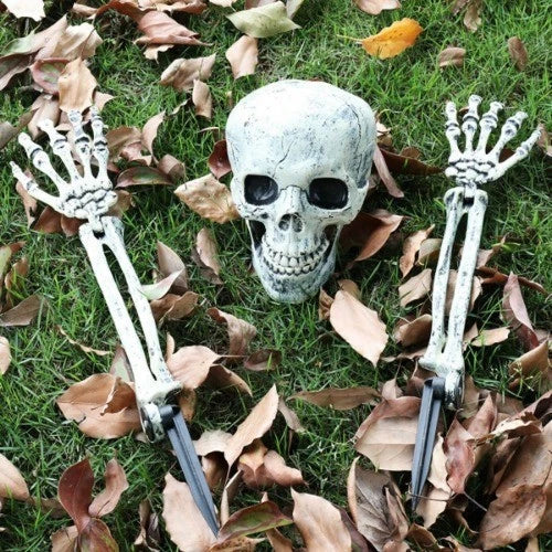Skeleton Bones Prop Ground Breaking Scary Halloween Decoration Human Skull Party — alternate product view 4