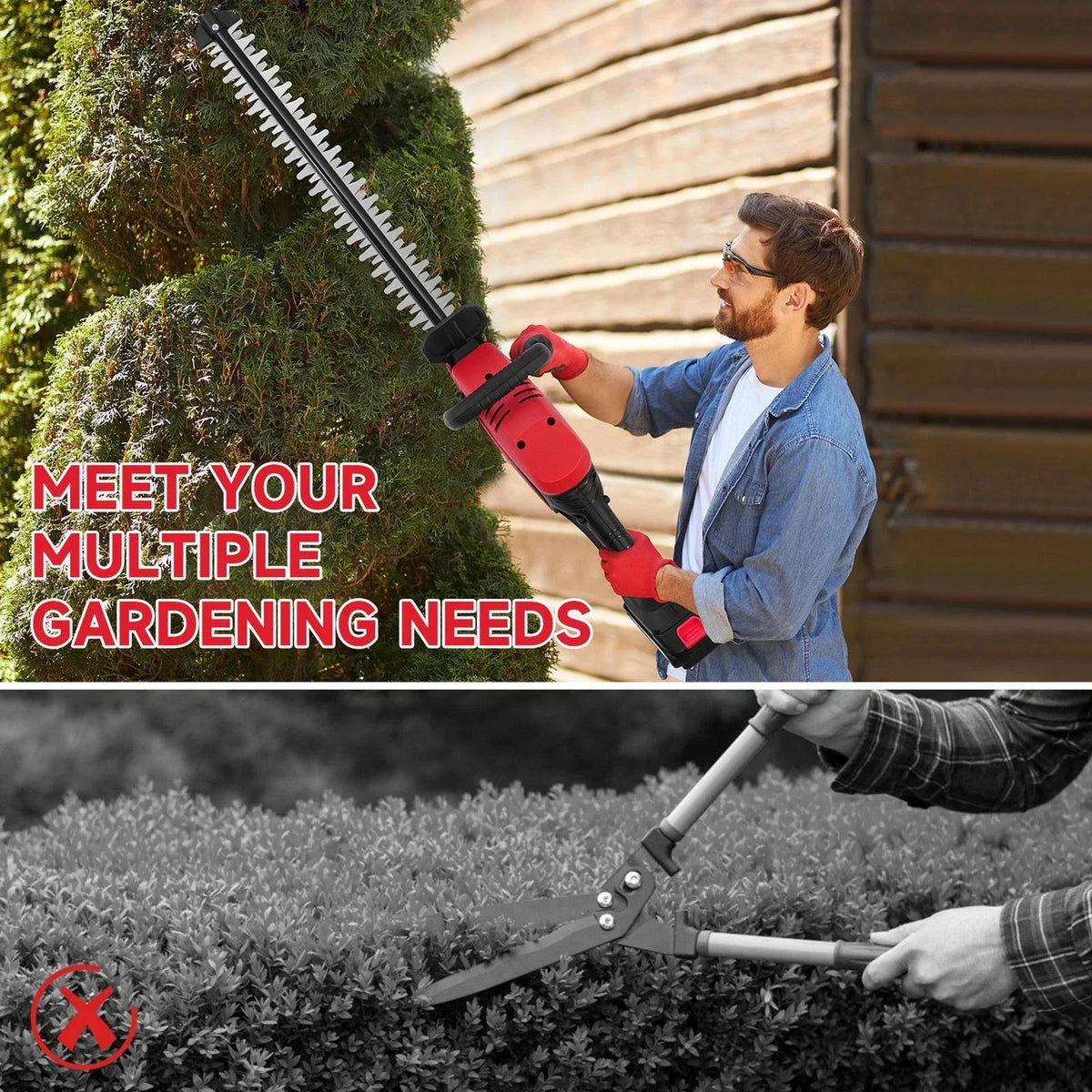 Electric Cordless Hedge Trimmer Tree Branch Cutter Tool with Battery & Charger — alternate product view 9