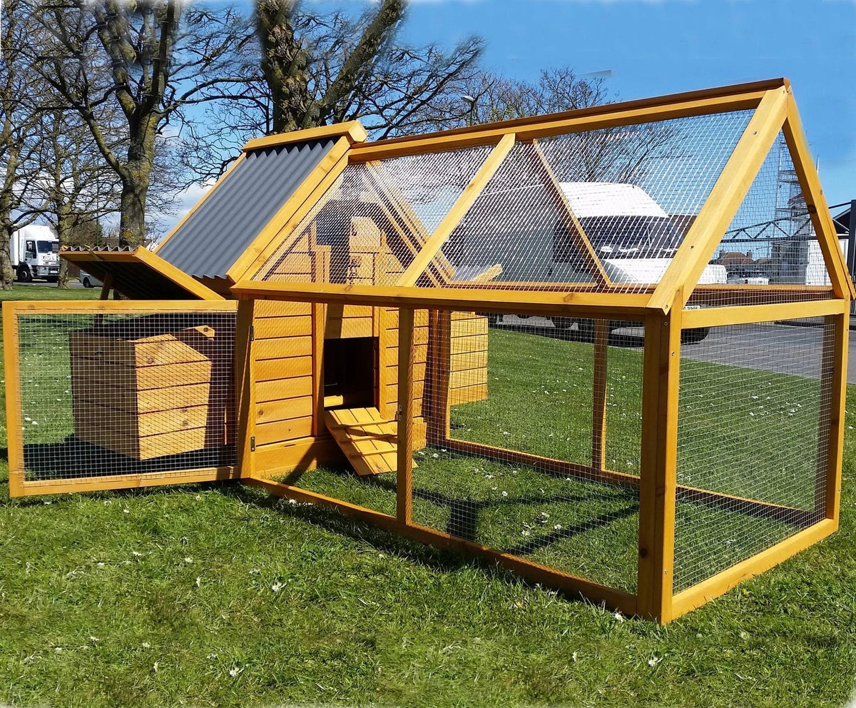 Chicken Coop Hen House Poultry Nest Box Coops Rabbit Hutch Plastic Plus Run — alternate product view 2