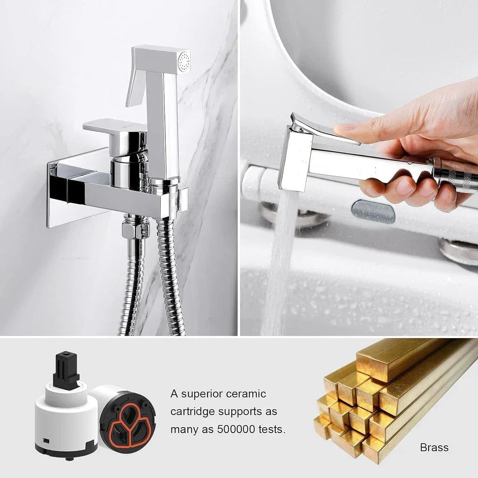 Muslim Shower Mixer Kit, Hot and Cold Bidet Spray with Shattaf Sprayer — alternate product view 2