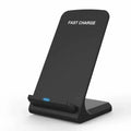 2 Coils Fast Wireless Charger Qi Charging Stand Fan For Samsung, iPhone, Huawei — on a clean white background