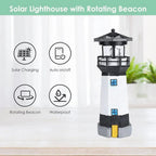 Solar Powered Lighthouse Rotating Led Garden Light House Decoration Ornament UK — alternate product view 8