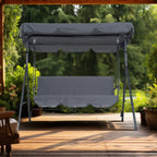3 Seater Garden Swing Chair Seat Hammock Swinging Metal Terrace Canopy Bench — alternate product view 2