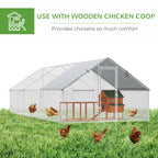 Walk In Chicken Run Galvanized Chicken Coop Hen House w/ Water-Resist Cover — alternate product view 18