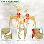 Set of 3 Pre lit Reindeer Deer Family LED Lights Outdoor Garden Xmas Decoration — alternate product view 8