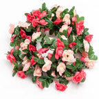 6pcs pink 48 FT Flower Garland Fake Rose Vine Artificial Flowers Hanging decor — on a clean white background