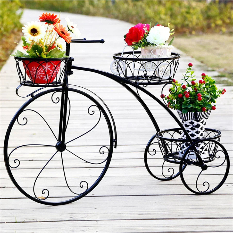Bicycle Planter Metal Plant Stand Garden Bike Flower Pot Cart Holder Basket Deco — alternate product view 3