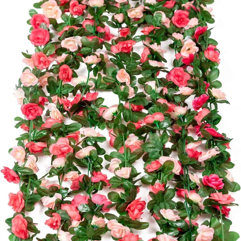 6pcs pink 48 FT Flower Garland Fake Rose Vine Artificial Flowers Hanging decor — alternate product view 2