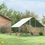 Walk In Chicken Run Galvanized Chicken Coop Hen House w/ Water-Resist Cover — 300x600x200 cm — product view