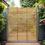 6ft Contemporary Slatted Rough Sawn Treated Fence Panel — alternate product view 5
