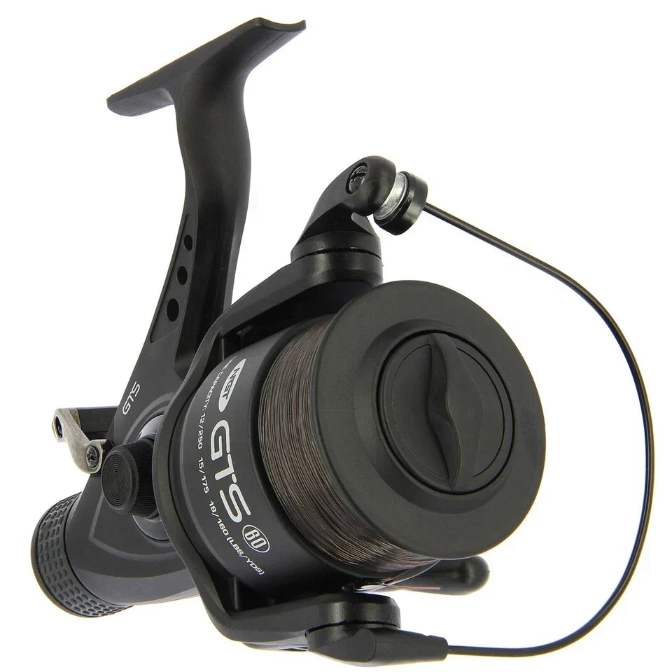 2 x NGT Carp Fishing Reel GTS 60 Bait Runner Freespool with 15lb Line Matt Black — alternate product view 3