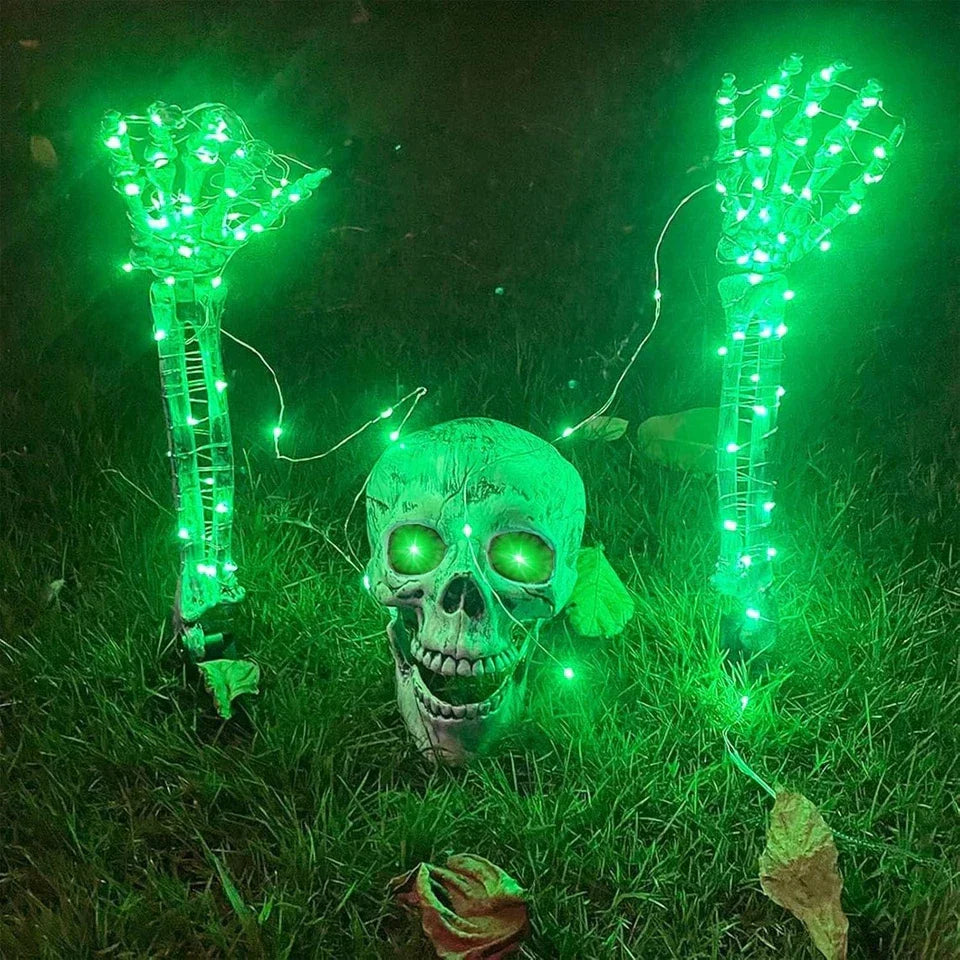 Large Ground Breaking Skeleton with Light Up Eyes Halloween Decoration Prop — alternate product view 5