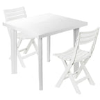 5PCs White Plastic Garden Dining Table with Chairs Set Patio Deck Outdoor Furniture — alternate product view 4