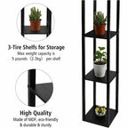 Floor Lamp Free Standing Wood 3-Tier Storage Shelf Reading Bedroom Living Room — alternate product view 9