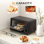HOMCOM 9L Mini Oven with 60-Minute Timer — 750W Black — alternate product view 6