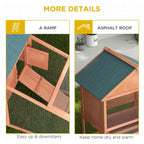 Pawhut Wood Rabbit,Bunny, Pig Hutch Water Resistant w/ Ramp Outdoor Use — alternate product view 7