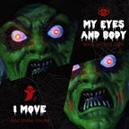 6ft Animated Halloween Witch Prop Outdoor Decoration with Glowing Eyes & Hear — alternate product view 8