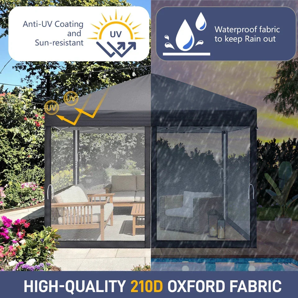 3X3M Heavy Duty Pop-up Gazebo Garden Canopy Tent W/ Detachable Mosquito Netting — alternate product view 8