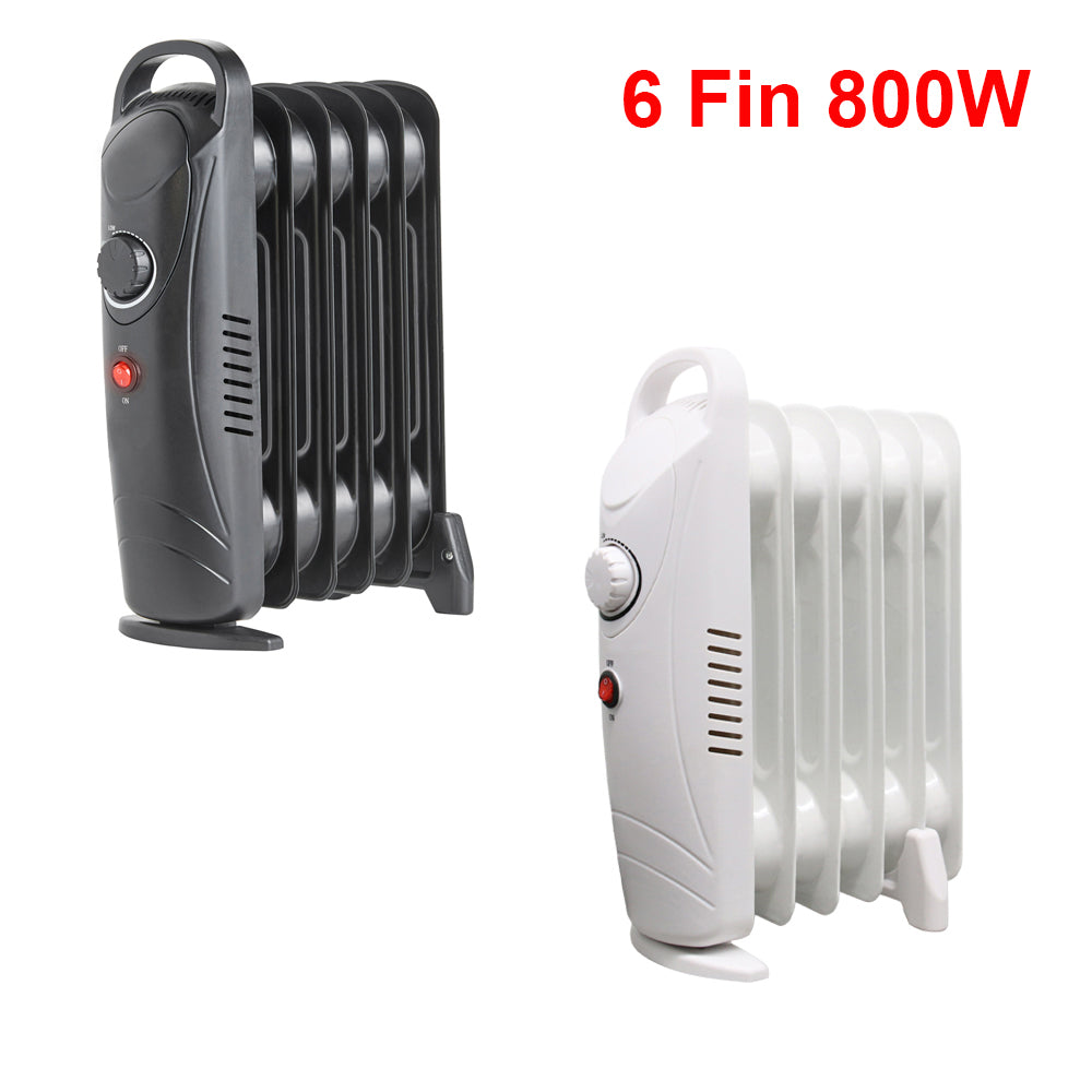 Oil Filled Radiator Portable Electric Heater Thermostat 6 7 9 11 Fin White Black — alternate product view 7