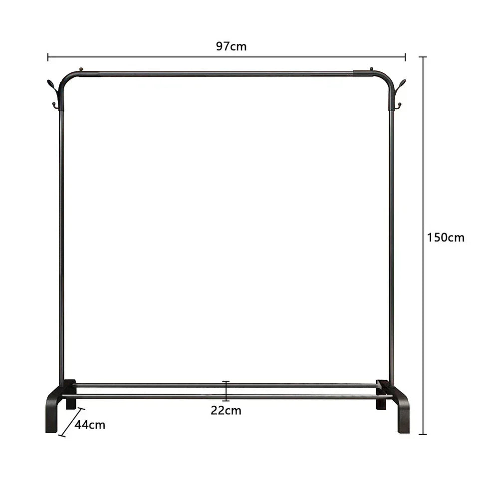 Heavy Duty Metal Clothes Rack Single Rail Garment Dress Indoor — alternate product view 8