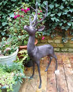 Aluminium Stag Garden Sculpture Ornament Cast Aluminium With Aged Finish — alternate product view 4