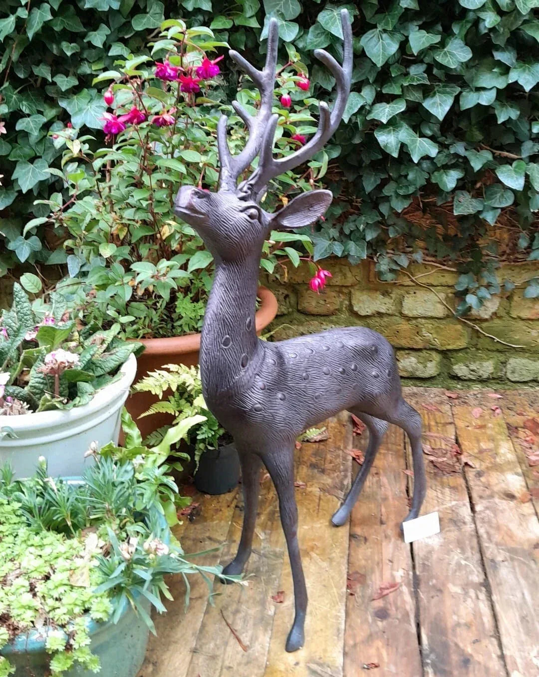 Aluminium Stag Garden Sculpture Ornament Cast Aluminium With Aged Finish — alternate product view 4