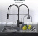 Matt Black Monobloc Kitchen Sink Mixer Tap with Pull Out Hose Spray Single Lever — alternate product view 6