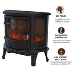 Electric Fireplace Log Burning Flame Effect Stove Fire Heater Thermal Wood — alternate product view 4