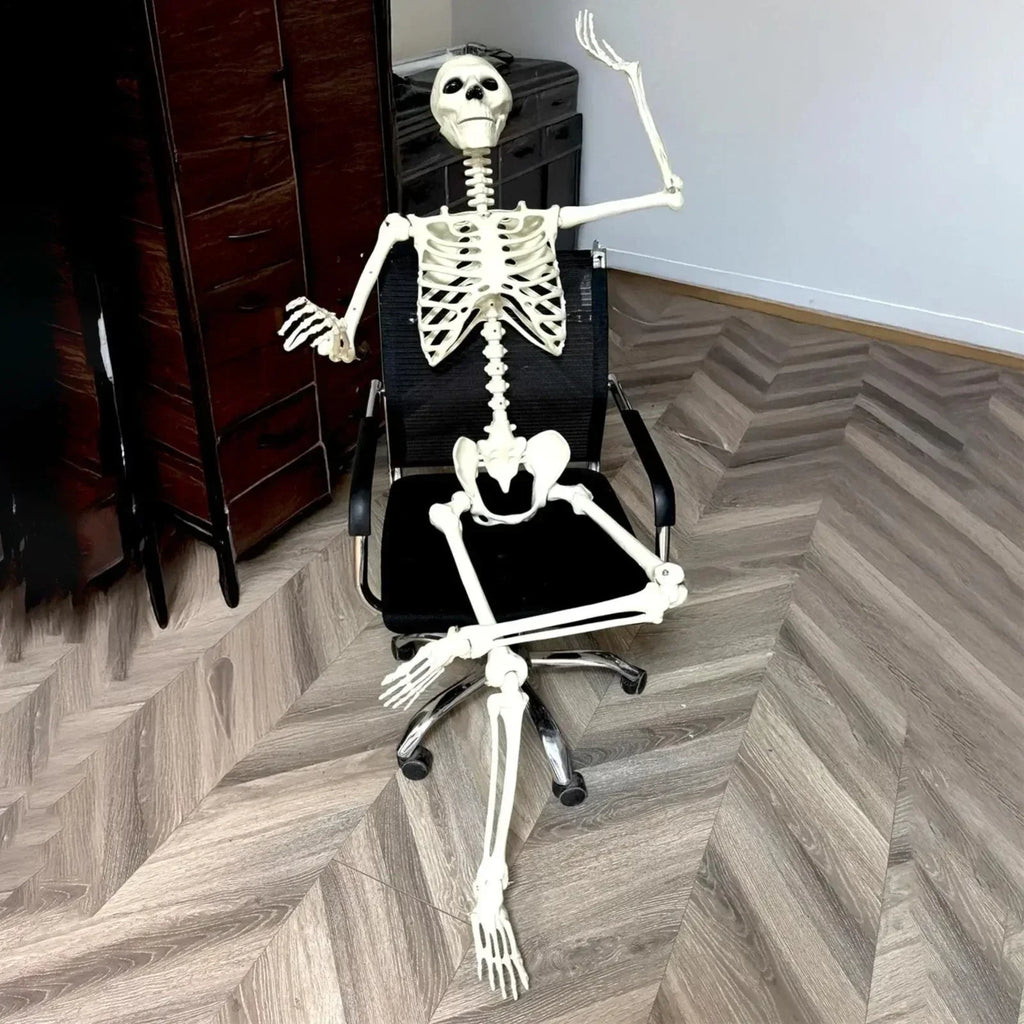 Halloween Human Skeleton Poseable Full Life Size Decoration Party Prop 90 cm — alternate product view 4