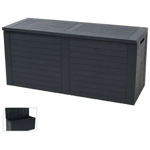 240L Large Outdoor Storage Box Garden Patio Plastic Chest Lid Container — on a clean white background